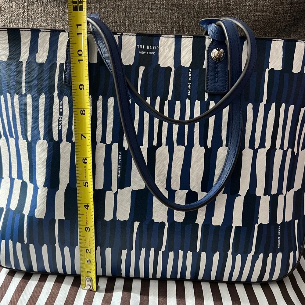 Blue and white watercolor Henri Bendel Tote - Picture 2 of 5